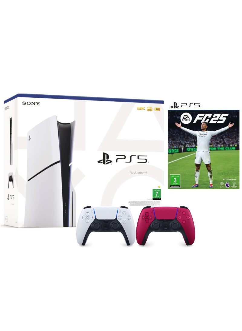 سوني جهاز بلاي ستيشن 5 سليم مع وحدة تحكم إضافية - أحمر ونسخة EA FC 25 السعودية  - Image 1