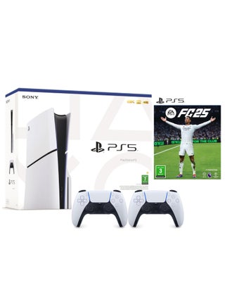 PlayStation 5 Slim Disc Console With Extra Controller - White And EA FC 25 KSA Version - pnsku/N70103012V/45/_/1724409260/bcb6ef1f-4da9-4dca-9eee-0f7ee65a2e74