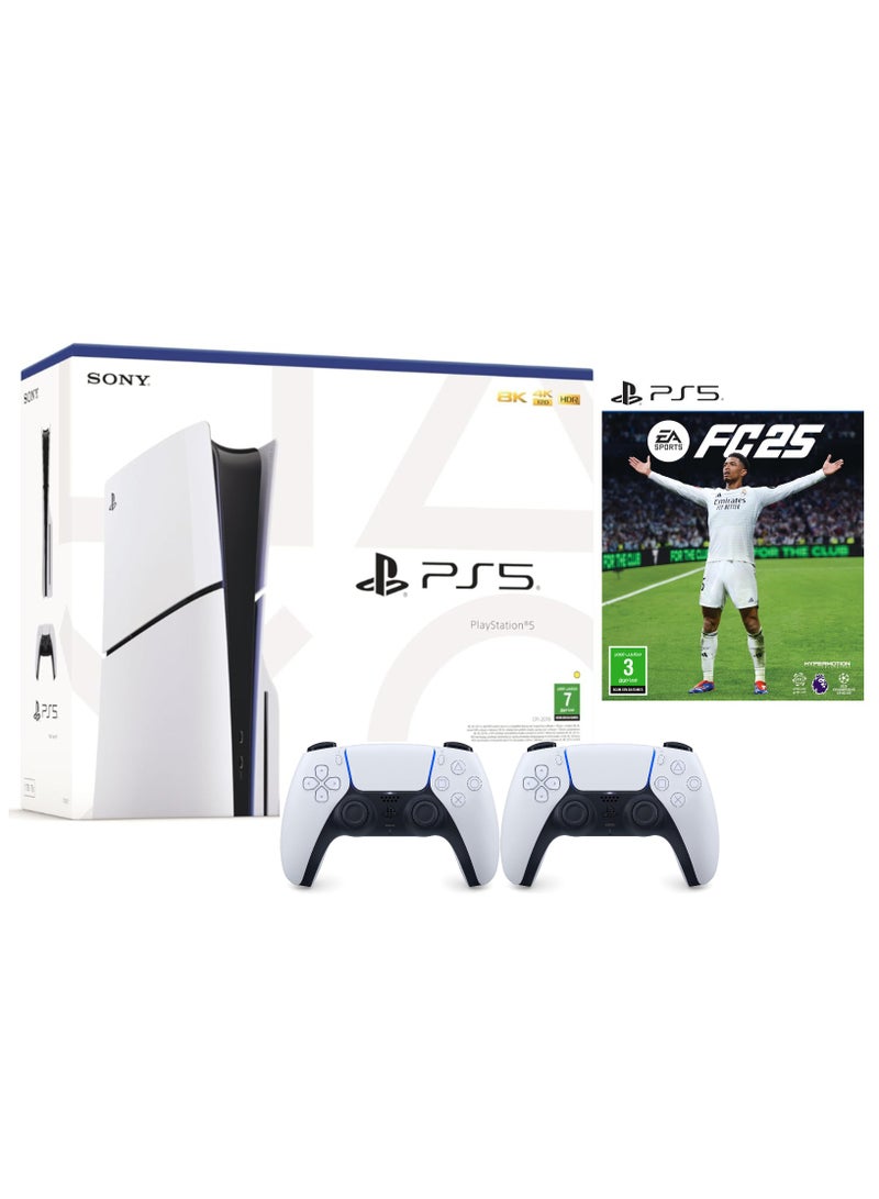 سوني جهاز بلاي ستيشن 5 سليم مع وحدة تحكم إضافية - أبيض ونسخة EA FC 25 السعودية  - Image 1