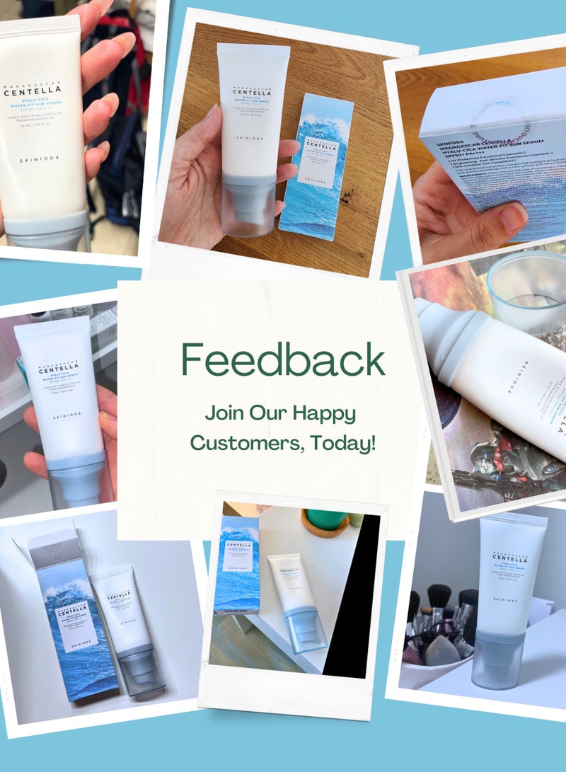 سكين1004 سيروم هيالو سيكا ووتر فيت للحماية من أشعة الشمس طويلة الأمد مع مستخلص سنتيلا مدغشقر - بدون طبقة بيضاء - مناسب للبشرة الجافة والدهنية - 50 مل - Image 3