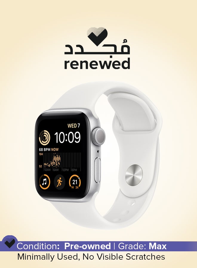Apple Renewed - Watch SE GPS 44mm Silver Aluminium Case With Sport Band White  - Image 1