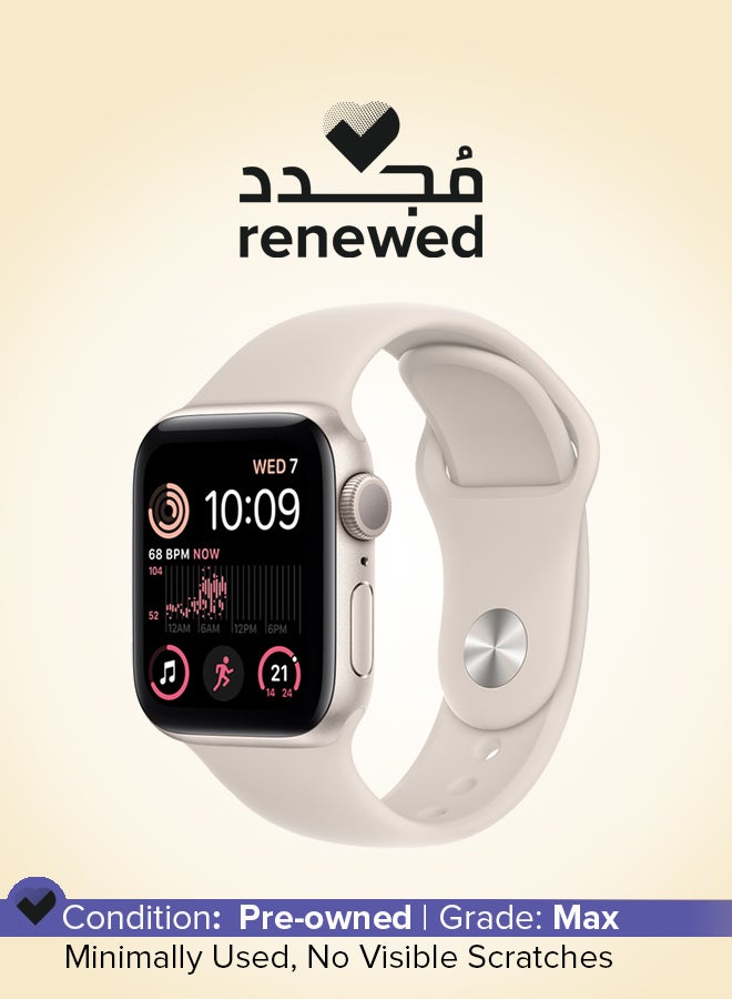 ابل  Renewed - Watch SE (Gen 2) GPS 40mm Aluminium Case With Sport Band Starlight (2022) - Image 1