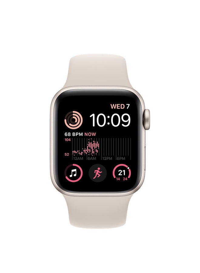 ابل  Renewed - Watch SE (Gen 2) GPS 40mm Aluminium Case With Sport Band Starlight (2022) - Image 2