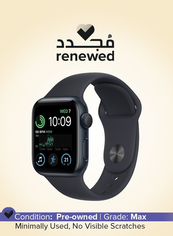 Apple Renewed - Watch SE GPS 40mm Aluminium Case With Midnight Sport Band Midnight (2022) - Image 1