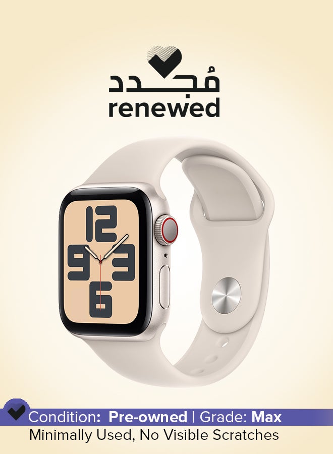 ابل  مجدد - ساعة SE (2023) GPS + خلوية 40 مم هيكل ألمنيوم بلون ستارلايت - Image 1