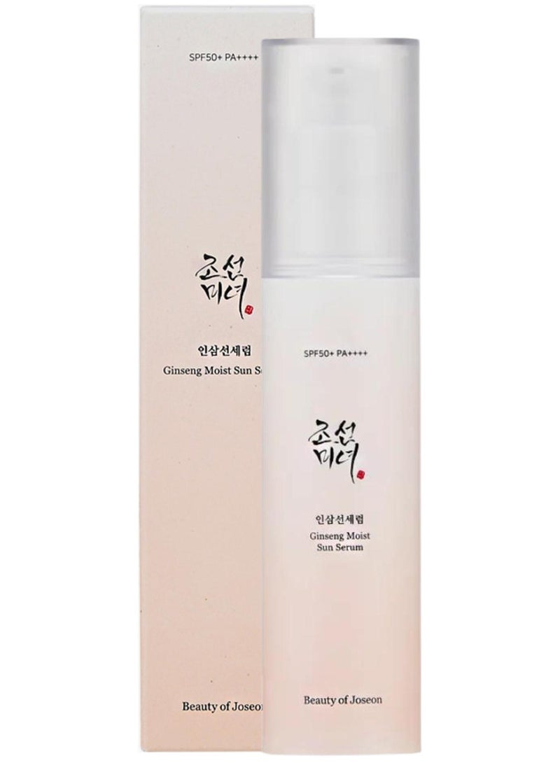 Beauty of Joseon Ginseng Moist Sunscreen Serum (SPF 50+ PA++++) - Hydrating and Anti-Aging Sun Protection with Ginseng - 50ml (1.69 fl. oz.) - Lightweight, Non-Greasy Formula that Shields Skin from UV Rays While Nourishing and Moisturizing for a Youthful Glow 50ml - Image 1
