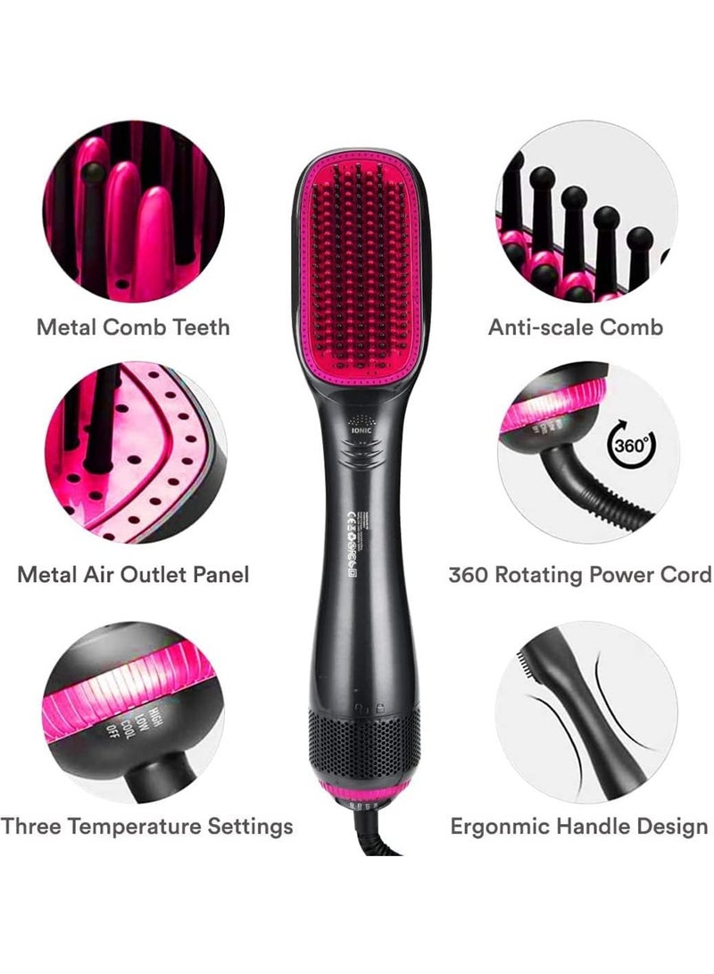 REBUNE 1200W Hot Air Styler One Step Hair Dryer Brush Volumizer 3 in 1 Air Hair Brush with Negative Ion for Hair Curling & Hair Straightening Grey - Image 3
