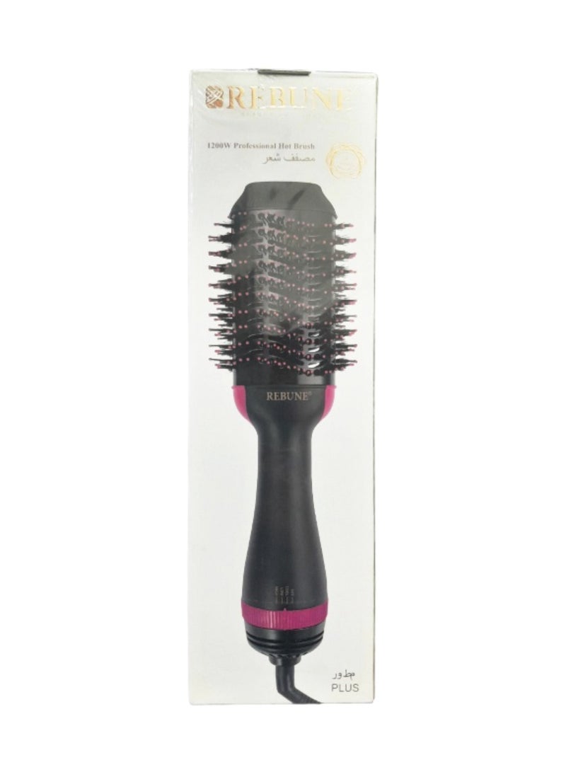 ريبون RE-2089PLUS Hair Styler 1200W One-Step Hot Air Styler Volumizer Hair Dryer and Hot Air Brush Pink  - Image 1