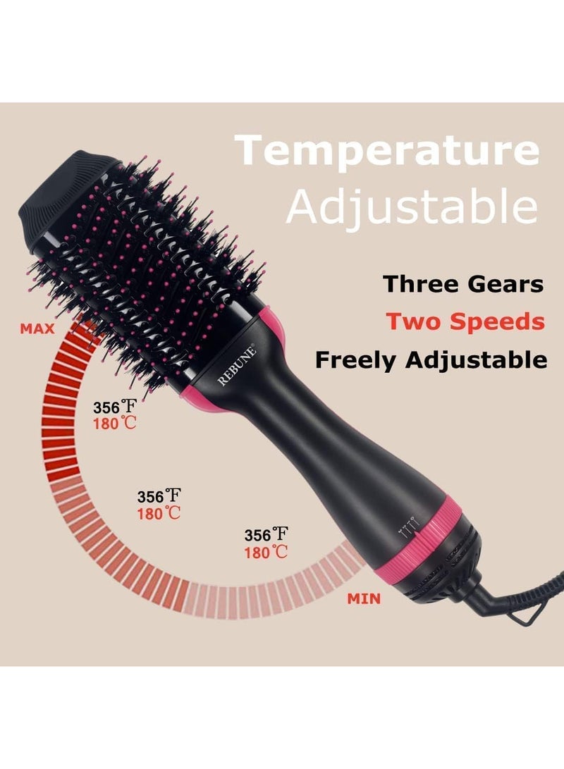 ريبون RE-2089PLUS Hair Styler 1200W One-Step Hot Air Styler Volumizer Hair Dryer and Hot Air Brush Pink  - Image 3