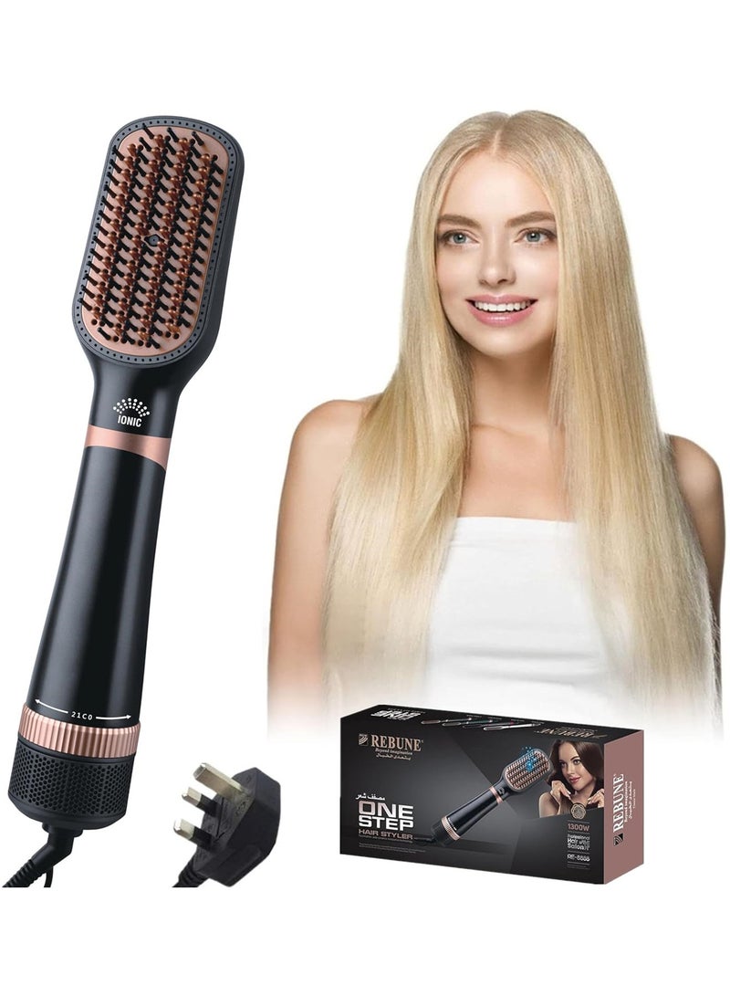 REBUNE RE-8888 1300W Hair Dryer Brush One-Step Hot Air Styler Volumizer Negative Ionic Hair Styler or Drying Styling and Frizz Control  - Image 1