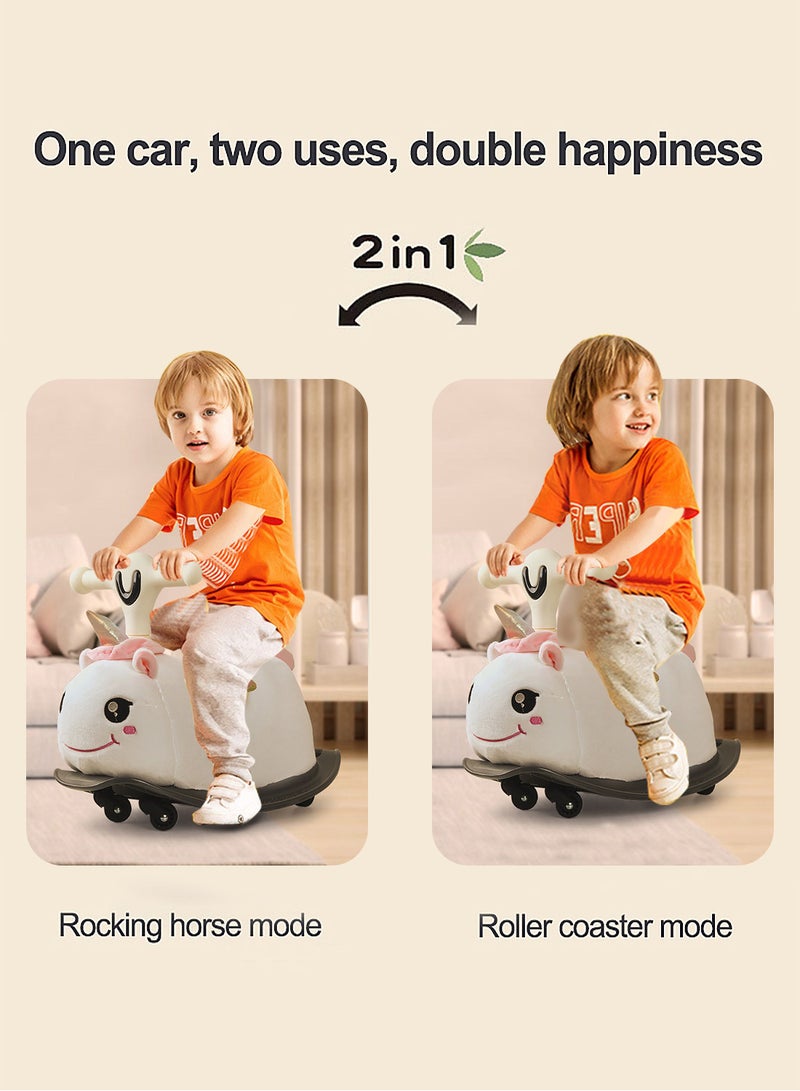 Kidle Children's Balance Twisting Car Plush Toy Car Boys and Girls Baby Lights Music Rocking Horse Indoor Yo-Yo 49.6*27.3*27.1cm  - Image 3
