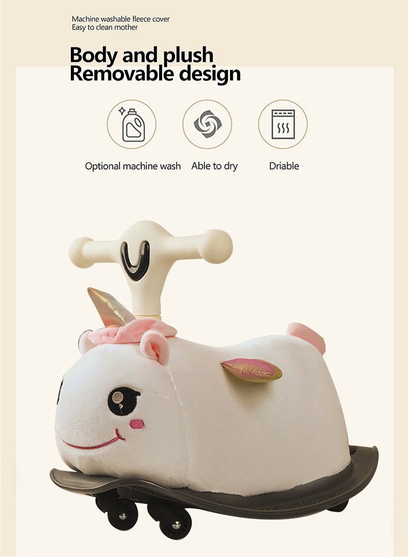 Kidle Children's Balance Twisting Car Plush Toy Car Boys and Girls Baby Lights Music Rocking Horse Indoor Yo-Yo 49.6*27.3*27.1cm  - Image 5