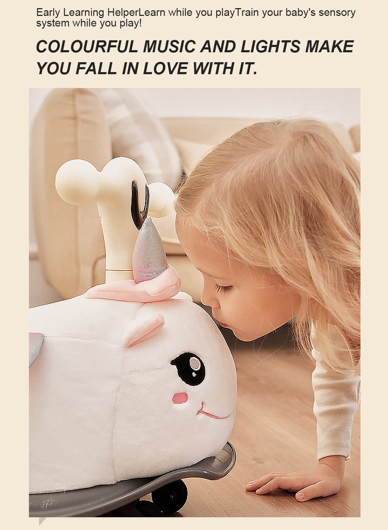 Kidle Children's Balance Twisting Car Plush Toy Car Boys and Girls Baby Lights Music Rocking Horse Indoor Yo-Yo 49.6*27.3*27.1cm  - Image 2
