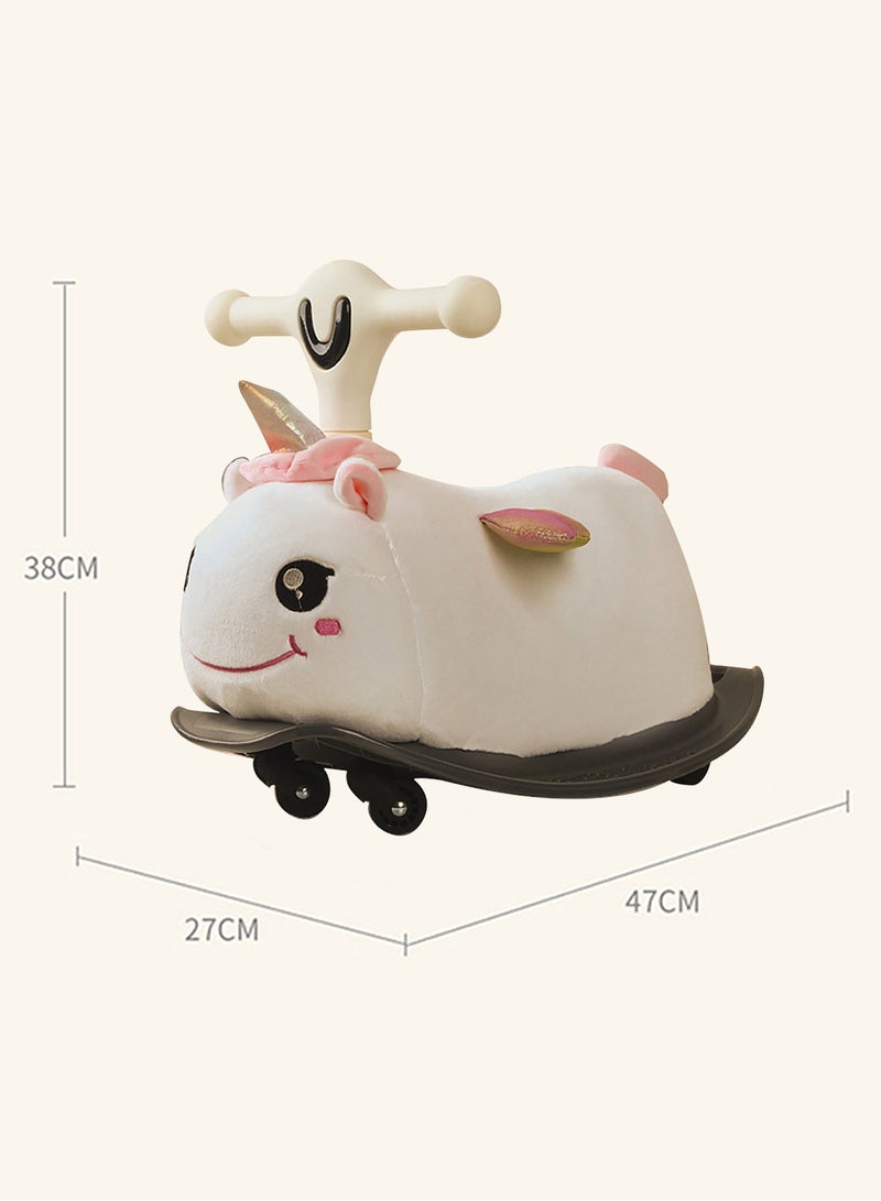 Kidle Children's Balance Twisting Car Plush Toy Car Boys and Girls Baby Lights Music Rocking Horse Indoor Yo-Yo 49.6*27.3*27.1cm  - Image 4