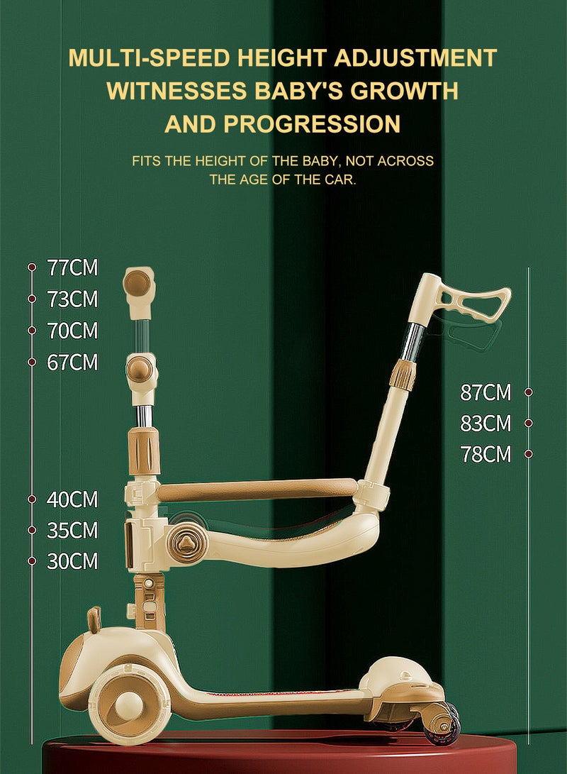 Kidle Kids Scooter 6-in-1 Children's Scooter with Adjustable Seat, Baby Scooter for 1-3-6 Years Boys Girls，with Lights Foldable Kids Toys  - Image 5