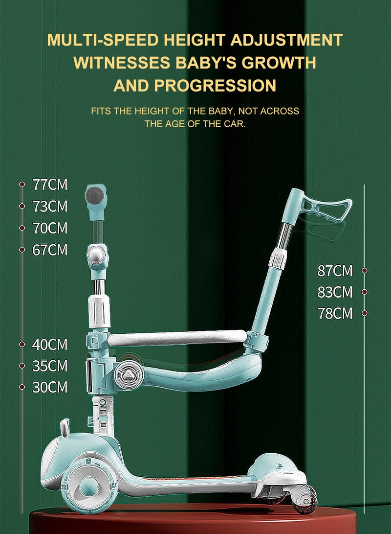 كيدل سكوتر للأطفال 6 في 1 مع مقعد قابل للتعديل، سكوتر للأطفال من سن 1 إلى 3 إلى 6 سنوات، مع أضواء وألعاب قابلة للطي للأطفال - Image 5