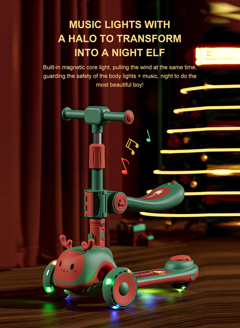 كيدل سكوتر للأطفال 6 في 1 مع مقعد قابل للتعديل، سكوتر للأطفال من سن 1 إلى 3 إلى 6 سنوات، مع أضواء وألعاب قابلة للطي للأطفال - Image 4