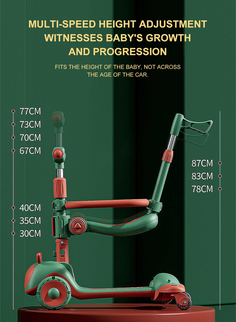 كيدل سكوتر للأطفال 6 في 1 مع مقعد قابل للتعديل، سكوتر للأطفال من سن 1 إلى 3 إلى 6 سنوات، مع أضواء وألعاب قابلة للطي للأطفال - Image 5