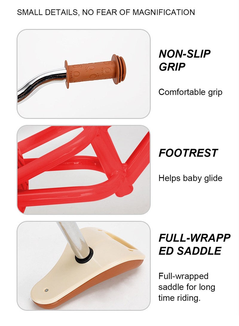 كيدل دراجة توازن للأطفال، دراجة للأطفال من سن 2-3-6 سنوات مع مقعد قابل للتعديل، بدون دواسة، لعبة ركوب دراجة للأطفال 12-14 بوصة - Image 5