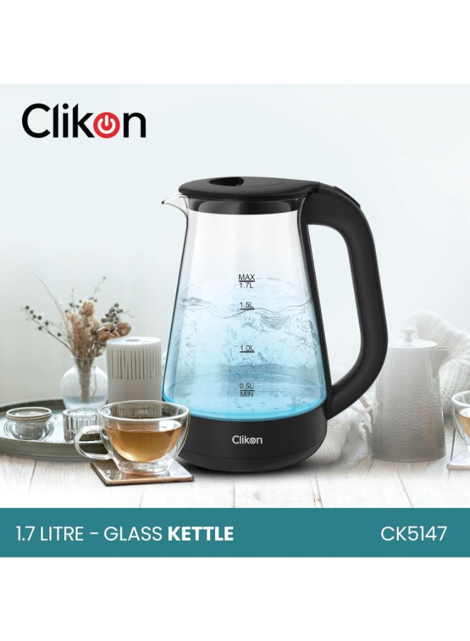 1.7-Liter Glass Kettle: Stylish Stainless Steel Heating With Led Indicator And Boil Dry Protection - 1850-2200W 1.7 L 2200 W CK5147 GLASS - view 3