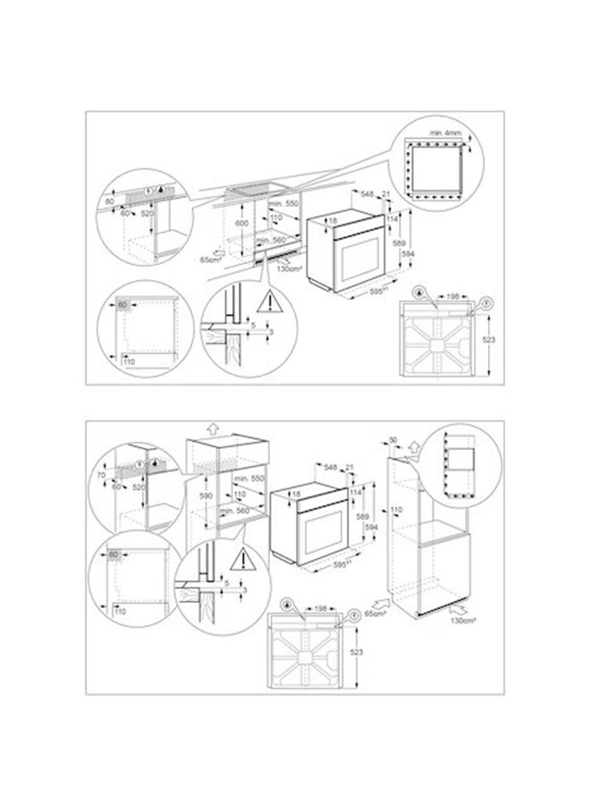 الكترولوكس فرن غاز مدمج متميز 60 سم، سعة فرن 68 لتر XL مع شواية دوارة، قفل للأطفال، جهاز أمان اللهب، باب قابل للإزالة، مروحة تبريد، باب مزدوج الزجاج، UltimateTaste300 - Image 5