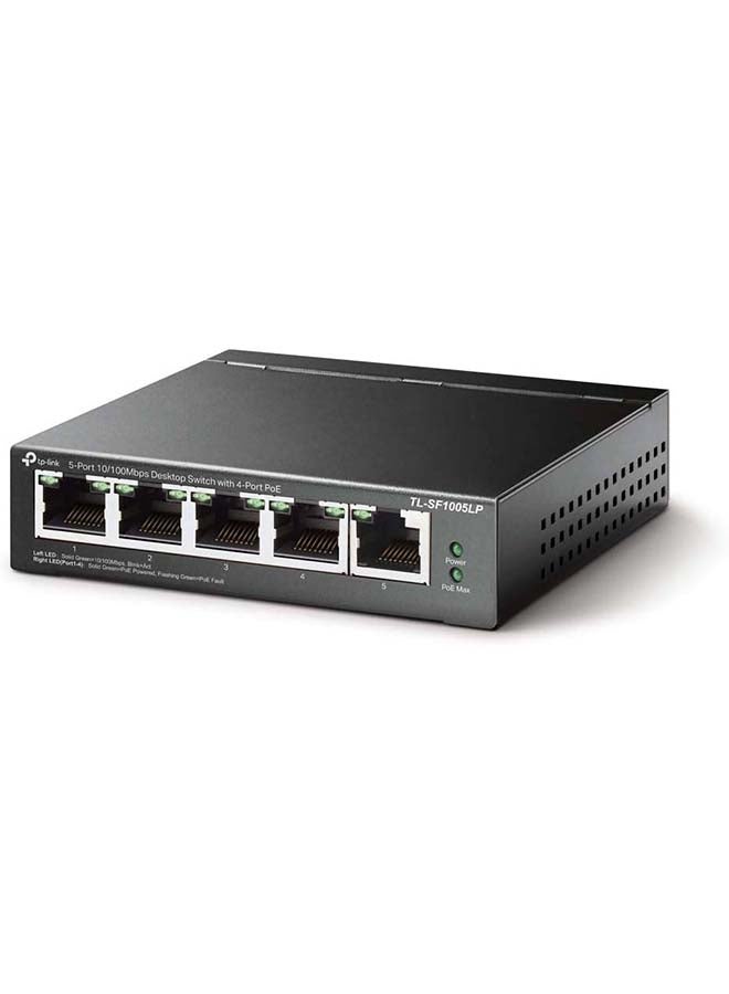 TP-LINK PoE Switch 5-Port 100 Mbps, 4 PoE ports up to 15.4 W for each PoE port and 41 W for all PoE ports, Metal Casing, Plug and Play, Ideal for IP Surveillance and Access Point(TL-SF1005LP) Black - Image 2