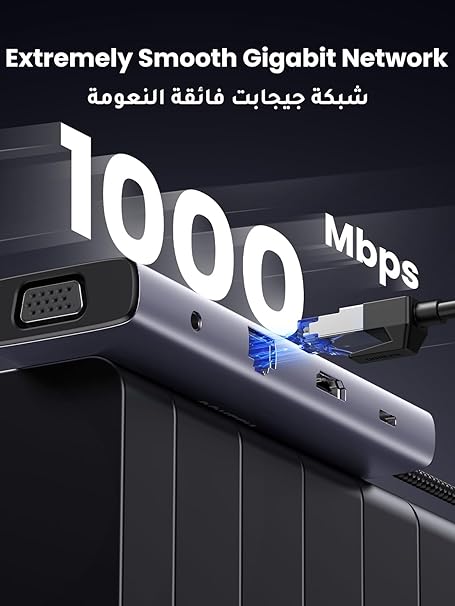 Ugreen - UGREEN 10 in 1 USB C Hub 4K HDMI and FHD VGA Dual Video Output Type C Hub, PD 100W, Gigabit Ethernet, 3 USB 3.0 Ports, USB C to 3.5mm, SD/TF Slot Multiport Adapter for MacBook Pro/Air 2023, HP, etc Grey - Image 1