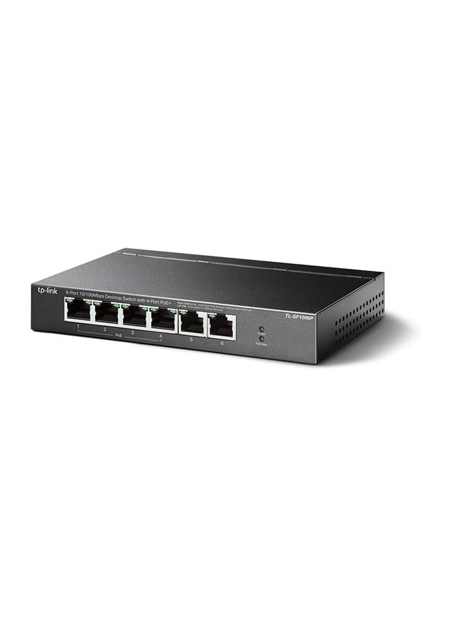 TP-LINK TL-SF1006P 6-Port 10/100Mbps Desktop Switch with 4 PoE+ Ports @67W, Plug & Play, Sturdy Metal with Shielded Ports, Limited Lifetime Protection, Extend Mode, Priority Mode Black  - Image 2