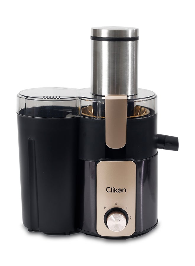 Clikon Juice Extractor 800W With Big Feed Tube Large 88Mm Feeding Tube 2-Liter Pulp Container 1-Liter Juice Cup- Ck2676 800 W Ck2676 Black/ Brown 800 W CK2676 Black/Brown - Image 4