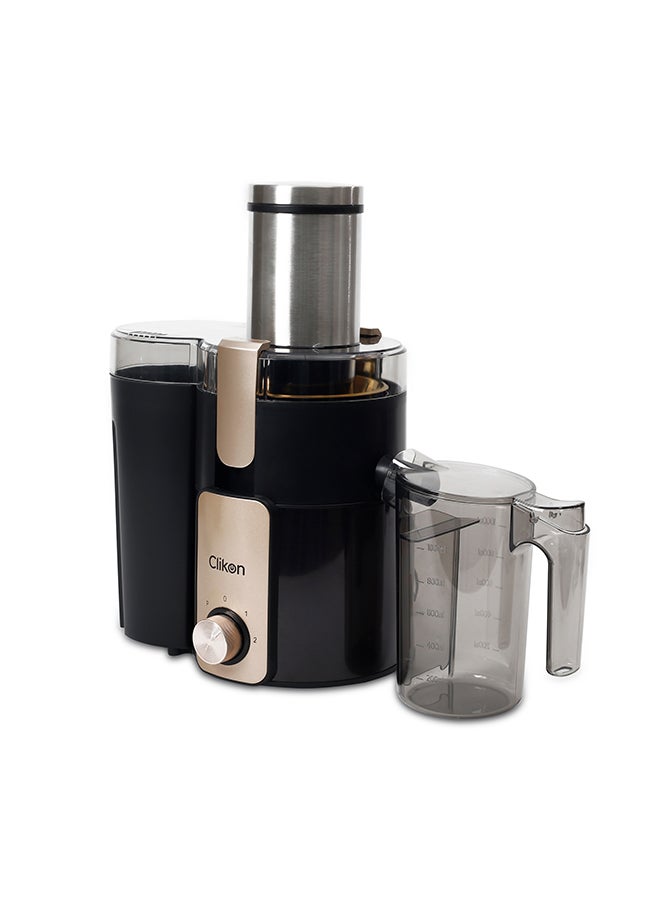 Clikon Juice Extractor 800W With Big Feed Tube Large 88Mm Feeding Tube 2-Liter Pulp Container 1-Liter Juice Cup- Ck2676 800 W Ck2676 Black/ Brown 800 W CK2676 Black/Brown - Image 1