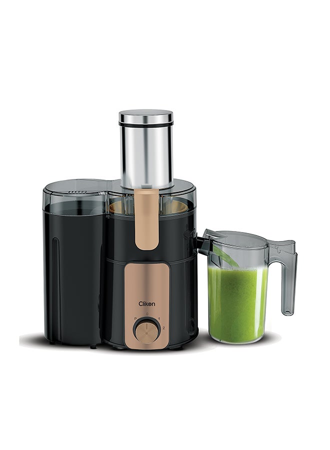 Clikon Juice Extractor 800W With Big Feed Tube Large 88Mm Feeding Tube 2-Liter Pulp Container 1-Liter Juice Cup- Ck2676 800 W Ck2676 Black/ Brown 800 W CK2676 Black/Brown - Image 3