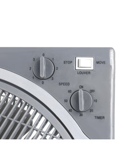 SONASHI 12 Inch Box Fan - 3 Speed Selector | Powerful Box Fan with Rotating Front Louver | Kids Safe Fan with Protective Grill | Travel-friendly Box Fan - Quiet Operation SBF-7036 SBF-7036 White/Grey  - Image 4