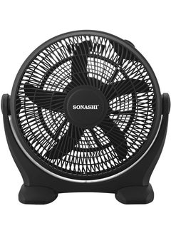 SONASHI 14 Inch Box Fan - 3 Speed Selector | Powerful Box Fan with 180 Degree Variable Tilt Head | Kids Safe Fan with Protective Grill | Travel-friendly Box Fan - Quiet Operation SBF-7037 Black  - Image 1
