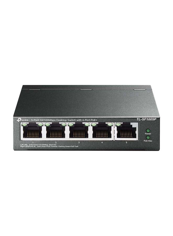 TP-LINK TL-SF1005P V2 | 5 Port Fast Ethernet PoE Switch | 4 PoE+ Ports @67W | Desktop | Plug & Play | Sturdy Metal w/Shielded Ports | Fanless | Limited Lifetime Protection | Extend & Priority Mode Black - Image 1