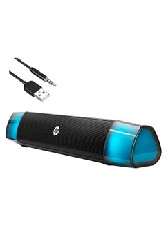 HP Wired LED Multimedia Speaker Sound Stereo DHE-6010 Black/Blue  - Image 1