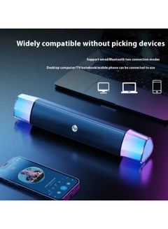 HP Wired LED Multimedia Speaker Sound Stereo DHE-6010 Black/Blue  - Image 4