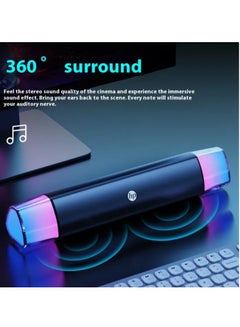 HP Wired LED Multimedia Speaker Sound Stereo DHE-6010 Black/Blue  - Image 5