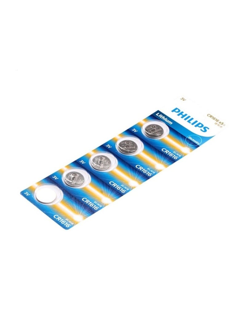 Philips 5-Pieces CR1616 Lithium Cell 3V Batteries Multicolour  - Image 2