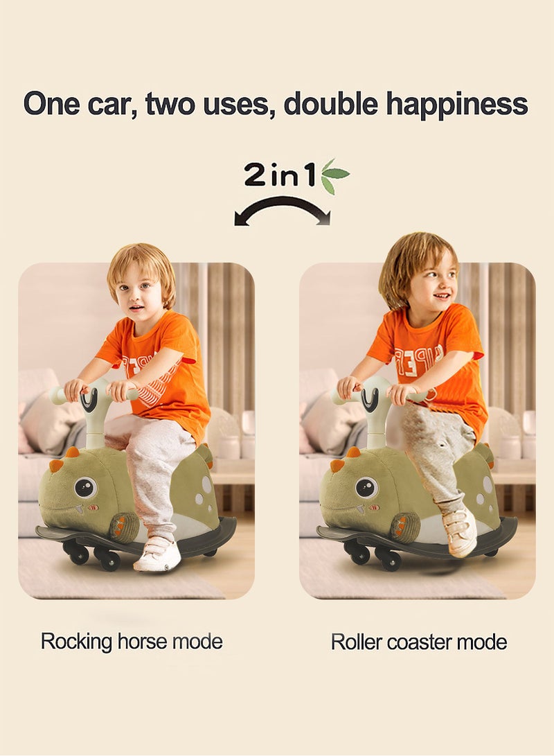 Kidle Kids Balance Bike Twisting Car Plush Toy Car Boys and Girls Baby Lights Music Rocking Horse Indoor Scooter 49.6*27.3*27.1cm  - Image 3