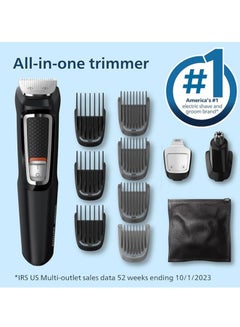 Philips Norelco Multi Groomer All-in-One Trimmer Series 3000-13 Piece Mens Grooming Kit for Beard, Face, Nose, Ear Hair Trimmer and Hair Clipper - No Blade Oil Needed, MG3740/40  - Image 4