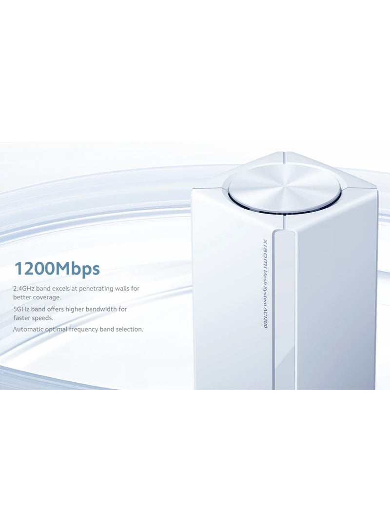 شاومي - Mesh System AC1200 (1-pack) | 2.4GHz and 5GHz dual-band 1200Mbps | Covers up to 1,500 ft² /140 m² White - Image 1