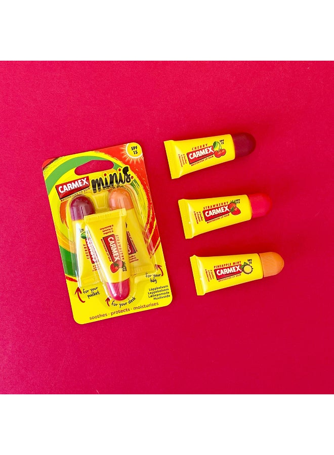 CARMEX - 3 Pieces Tube Assorted Spf15 Mini Multicolour 5grams - Image 1