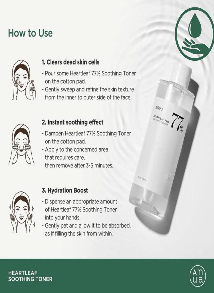 Anua - Brightening and Soothing Skincare Set - 77 Soothing Toner and Peach 70% Niacinamide Serum for Hydrated - Even-Toned - and Radiant Skin - Face Scrubber - 280ml - Image 1