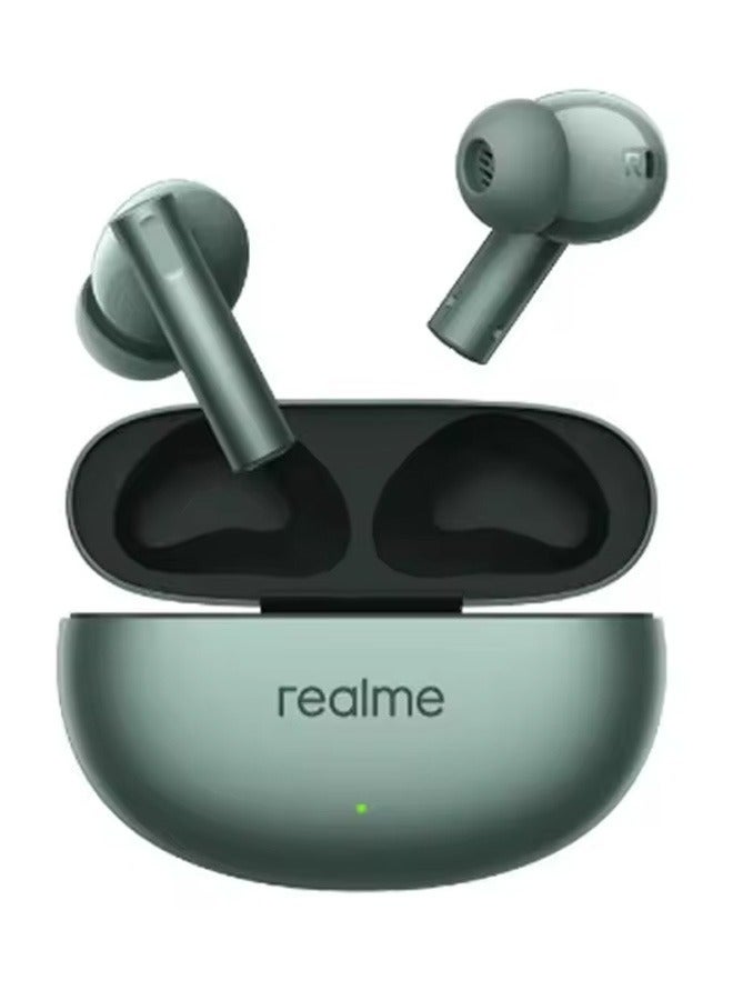 realme - New Global Version Buds Air 6 Wireless Earphone 50dB Active Noise Cancelling Bluetooth 5.3 40 Hour Battery Life Headphone Green - Image 1