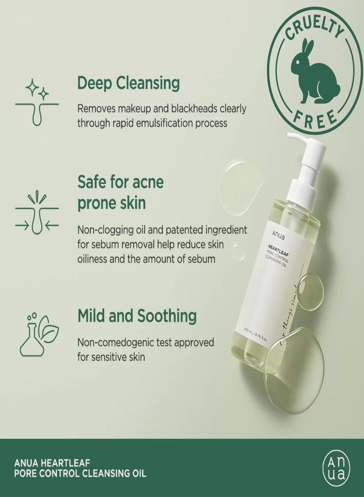 Anua - Heartleaf Skincare Essentials Set - Pore Control Cleansing Oil - 77 Soothing Toner - Toner Pads - 80% Moisture Soothing Ampoule - and 70% Soothing Cream for Hydrated - Clear - and Calm Skin - Face Scrubber - 740ml - Image 1