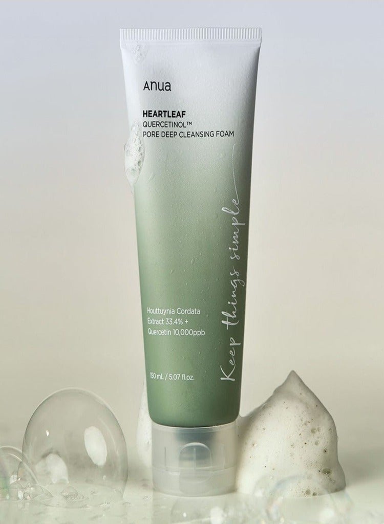 Anua - Heartleaf Skincare Set - Pore Control Cleansing Oil - 77 Soothing Toner - Quercetinol Deep Cleansing Foam - Peach Niacinamide Serum - and Soothing Cream for Clear - Radiant Skin - Face scrubber 730ml - Image 1