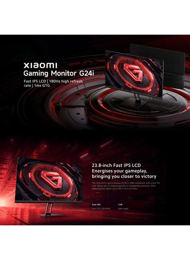Xiaomi - 24 inch G24i Gaming Monitor, Fast IPS Display, FHD Resolution, 180Hz Refresh Rate, 1ms Response Time, FreeSync Technology, HDR Display, 7.5mm Ultra-Thin Black - Image 1