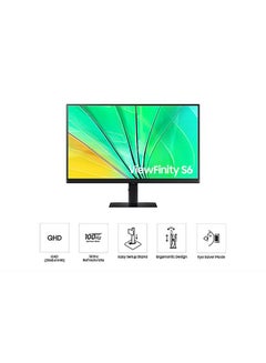 Samsung 27 inch S60D QHD 100hz ViewFinity High Resolution Monitor, Eye Saver Mode, Auto Source Switch+, 2XHDMI, Headphone input Black  - Image 4