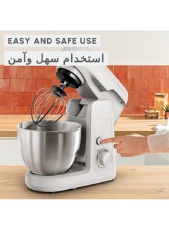 MOULINEX Bake Partner Stand Mixer | Kitchen Machine | Durable Performance | BakeGood Accessory Kit | Planetary Movement | 4.6 L 1100 W QA521B27 Fair Grey - pnsku/N70103717V/45/_/1724992867/3e655929-e432-4396-b331-2f188ee23363