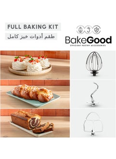 مولينكس MOULINEX Bake Partner Stand Mixer | Kitchen Machine | Durable Performance | BakeGood Accessory Kit | Planetary Movement | 4.6 L 1100 W QA521B27 Fair Grey  - Image 3